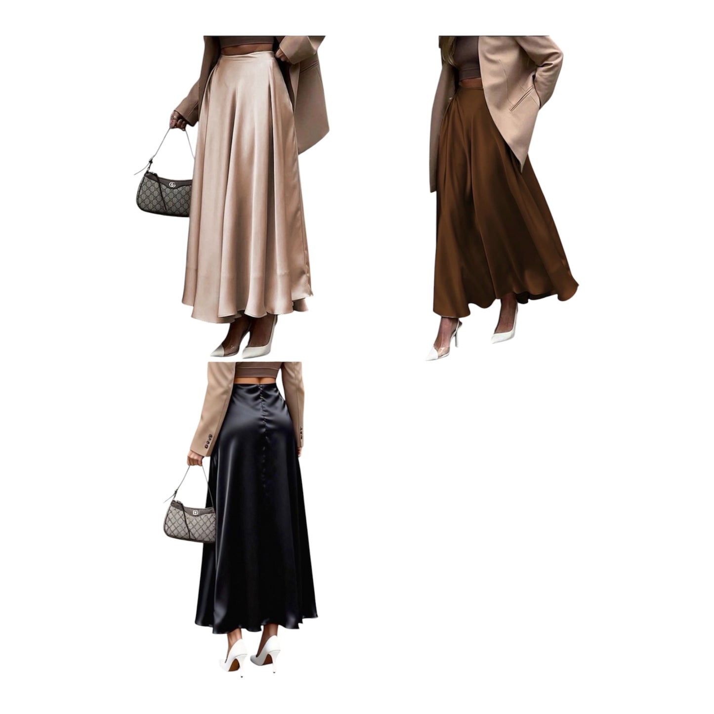 Ladies High Waisted Maxi Skirt-Various Colours