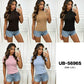 Ladies Pearl Embellished Short Sleeve Tops-Various Colours