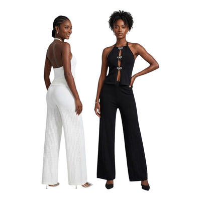 Ladies Chic Halter Top/Pants Set- Various Colours