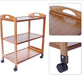 MFurn Bamboo Kitchen Trolley,3 Tier Kitchen Storage Rack Serving Trolley Island Cart with Rotating Wheels.