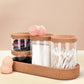 MHome 4-Pack Glass Jars with Cork Lids & Base – Multipurpose Organizer & Storage Canister Set