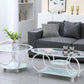 Oval & Round Shaped Glass Table-Available In Black or White