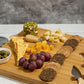 MHome Bamboo Serving Board With 3-Piece Cutlery Set – Cheese, Bread & Fruit Platter