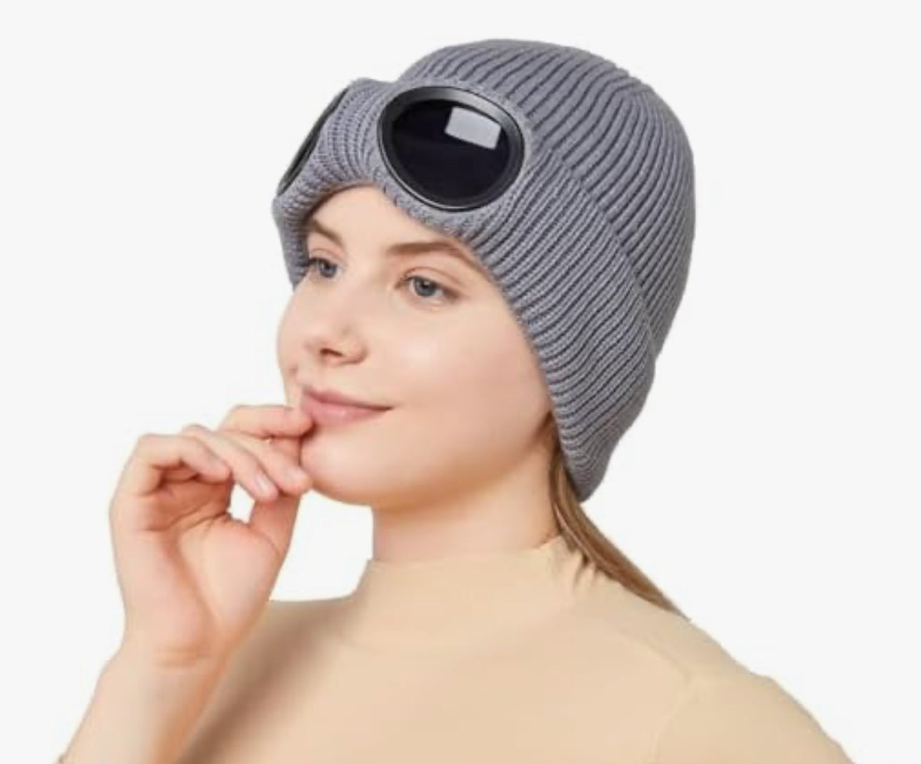 Unisex Knitted Beanie With Sunglasses