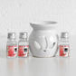 Oil Burner Fragrance Scented Gift Set 10ml White Tea Light Candle Holder Decor