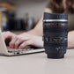 Camera Lens Coffee Mug | Steel Insulated Travel Tea Cup, Thermos Flask 400 ML, Black.
