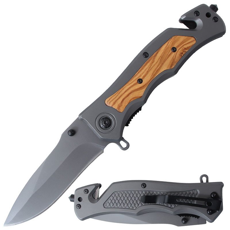 Steel & Wood Handle Pocket Knife