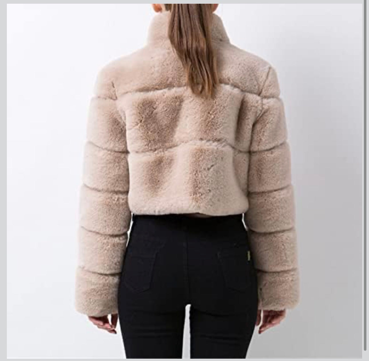 Ladies Faux Fur Cropped Jacket-Various Colours