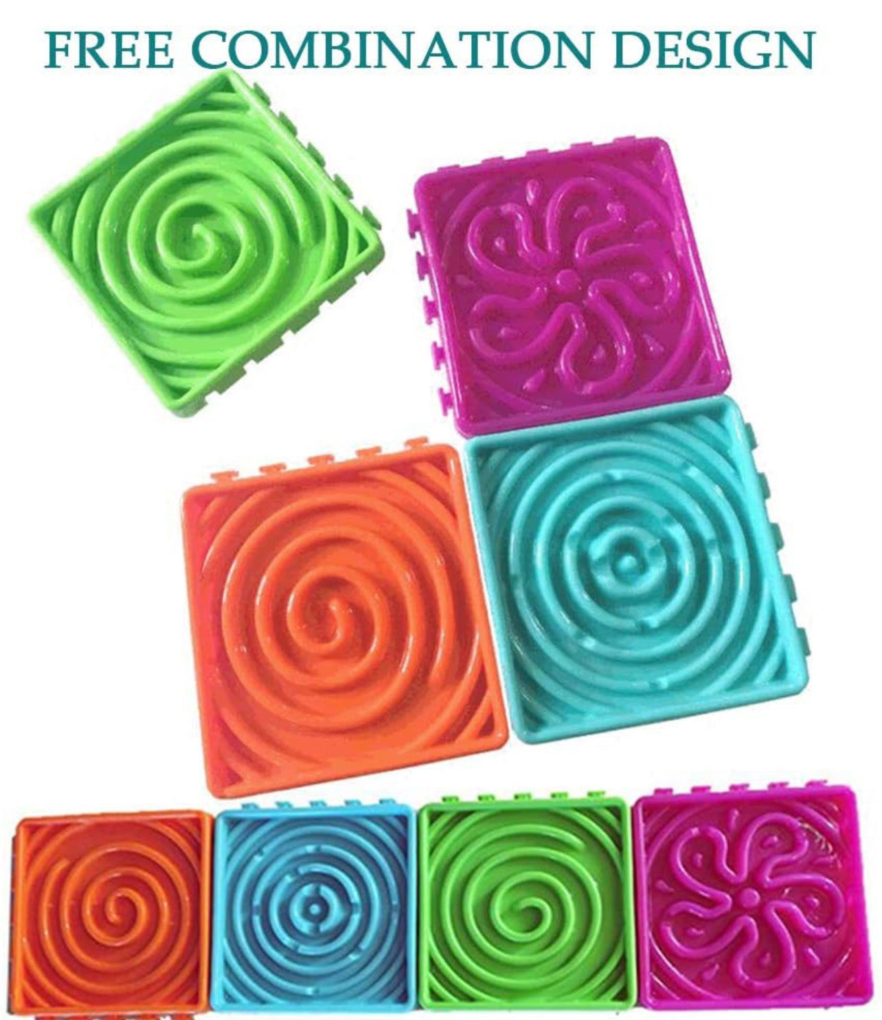 Slow Feeder Dog Bowl,4 in 1 Slow Eating Dog Bowl,Lick Mats for Dogs with Suction Cups,Bloat Stop Dog Food Bowl Maze Interactive Puzzle Cat Bowl Non Skid for Bathing Grooming Training