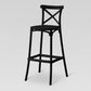MFurn Resin Cross Back Bar Chair – Modern Bar Stool with Backrest for Dining Room & Kitchen