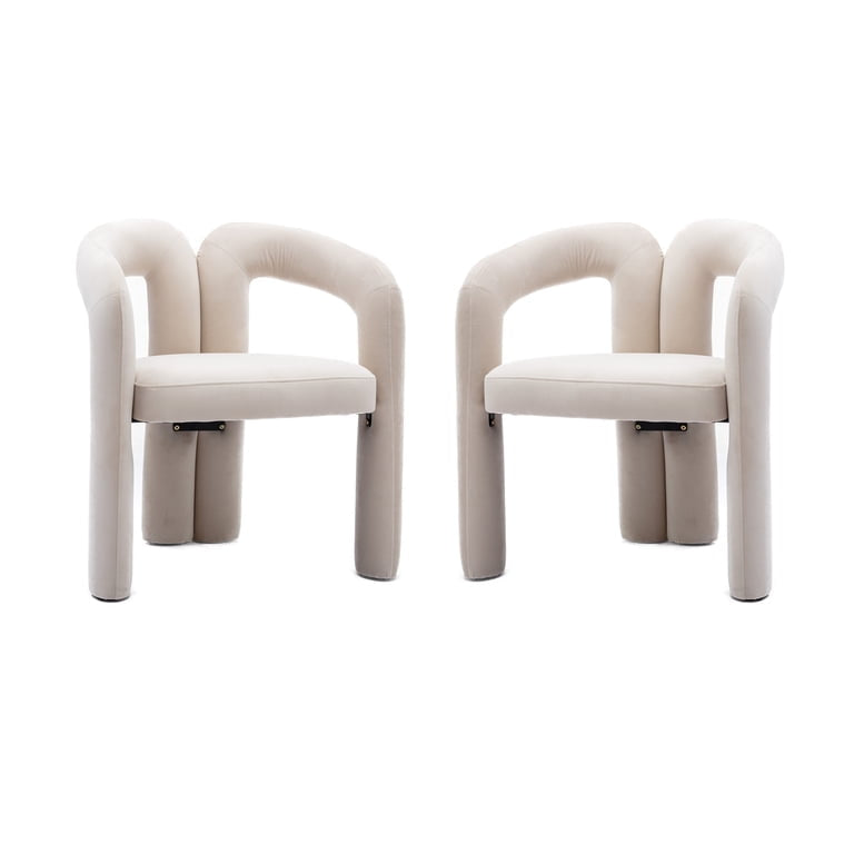 MFURN Modern Velvet Dining Chair Funky Barrel Accent Chairs, Upholstered Armchair Comfy Side Chair for Kitchen Living Room Dining Room-Various Colours