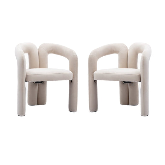 MFURN Modern Velvet Dining Chair Funky Barrel Accent Chairs, Upholstered Armchair Comfy Side Chair for Kitchen Living Room Dining Room-Various Colours