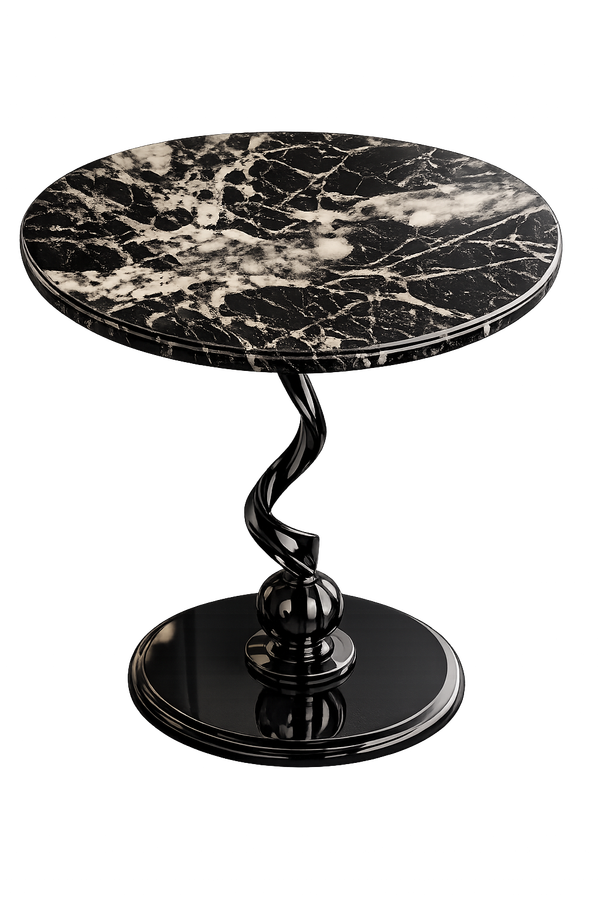 MFURN Marble Side Table | Modern Round Marble Accent Table
