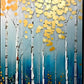 Nordic Abstract Canvas Painting Tree Poster Living Room Bedroom Golden Wall Art Pictures Home Decor Frameless 90x60cm
