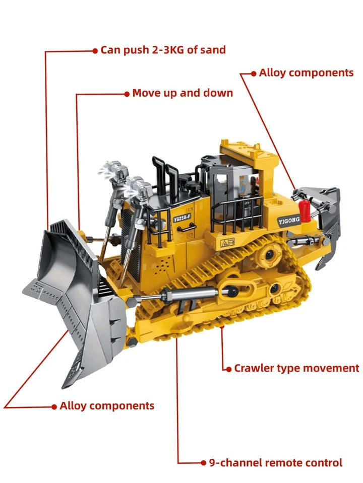 Remote Control Tracked Bulldozer, Rc Construction Vehicle 2.4ghz