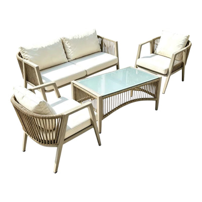 MFURN Pesci Woven Rope Style Outdoor Patio Set 4pc