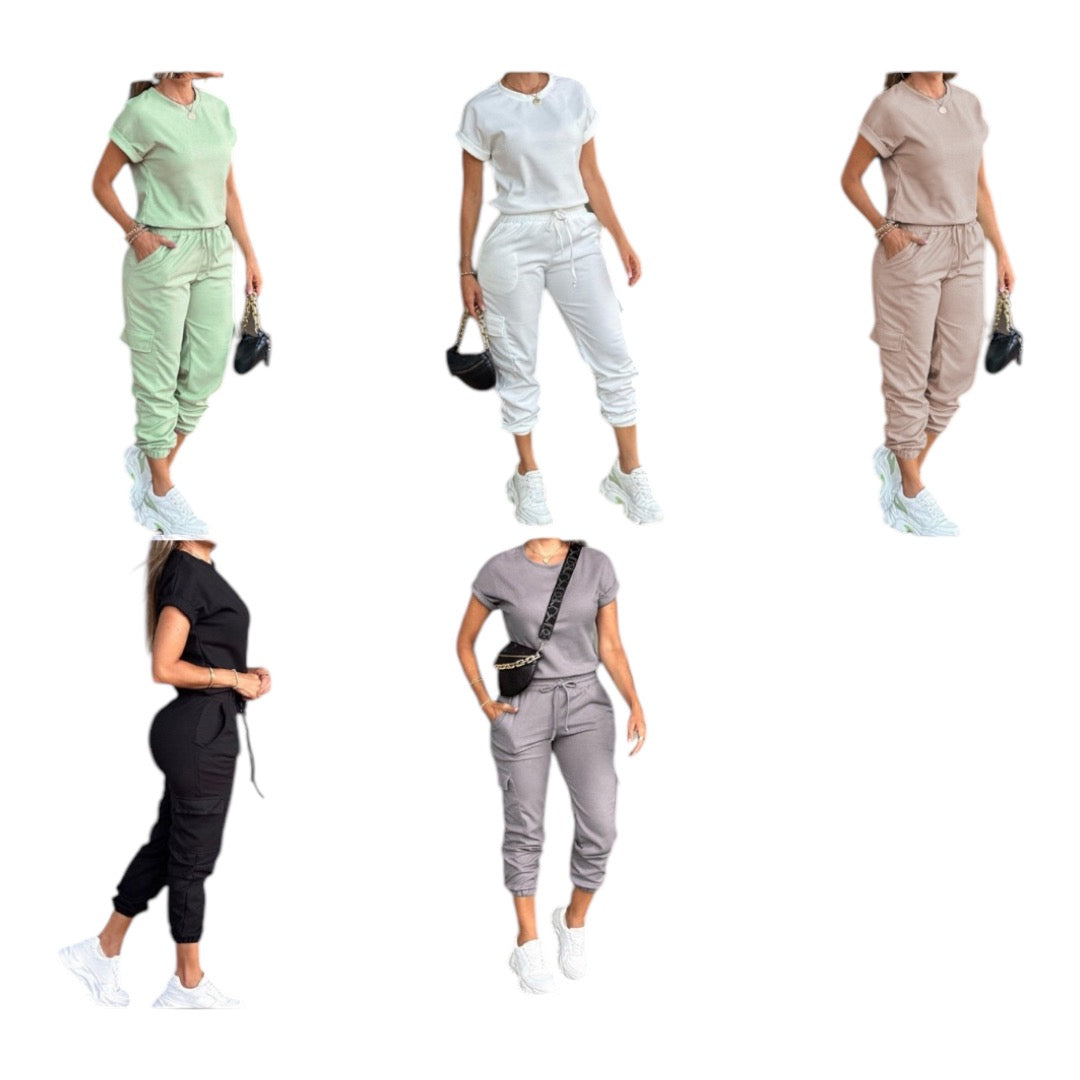 Ladies Crew Neck Top & Cargo Pants