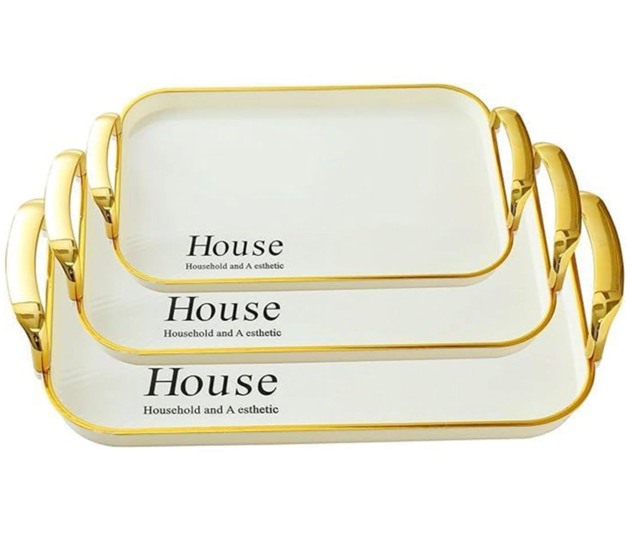 MHome Serving Tray Fruit Dinner Food Tray Rectangle  - 3 Pack Various Options