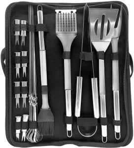 MHome Stainless Steel 20pc Braai/BBQ Tool Set
