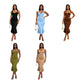 Ladies Sleeveless V-Neck Bottom Flare Dress-Various Colours