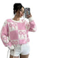 Ladies Coquette-Aesthetic Checkered Bow Knit Sweater-Various Colours