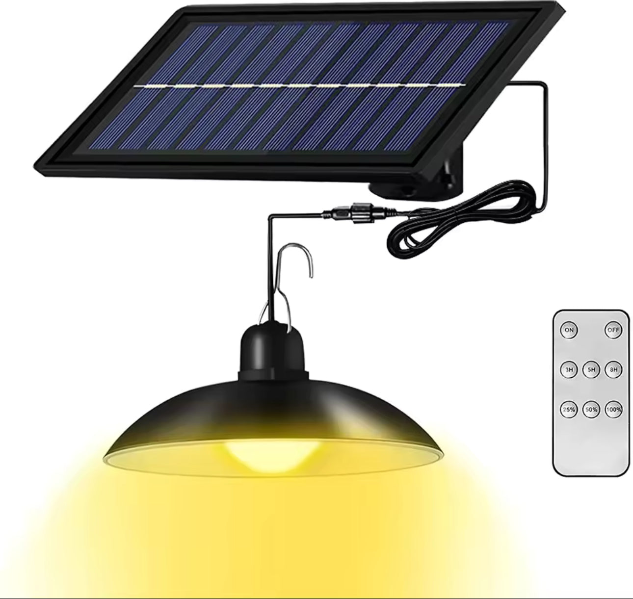 Solar LED Pendant Lights, Dusk to Dawn Auto Lamp with Remote Control