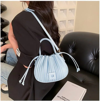 Women's Handbag Pleated Bucket Bag Crossbody Bag Soft Drawstring Handbag-Various Colours