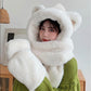 Ladies Plush Hat, Autumn And Winter Scarf, Hat And Gloves All-in-one Adult Ladies Style