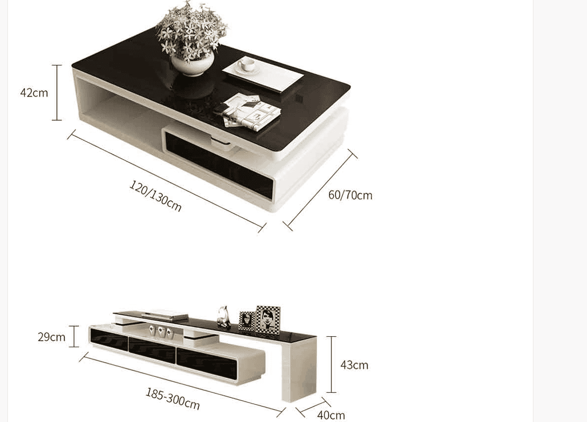 MFURN Modern TV Stand & Coffee Table Combo