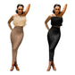 Women New Fashionable Sleeveless Sexy Crop Top And Faux Fur Skirt 2 Pieces Set, Suitable For Banquet Parties-Various Colours