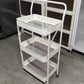 MHome 3-Tier Foldable Metal Kitchen Trolley – Utility Shelf on Wheels
