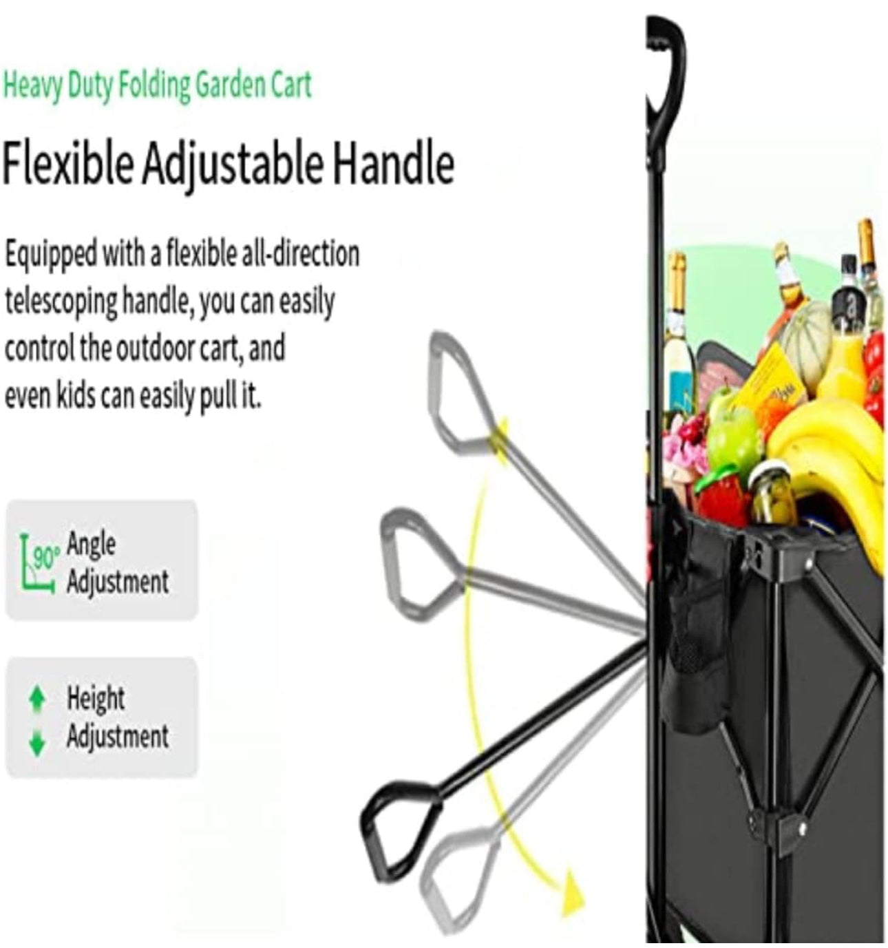 MHome Large Capacity Folding Camping Wagon Cart Beach Foldable Baby Stroller Portable Outdoor Trolley Carts