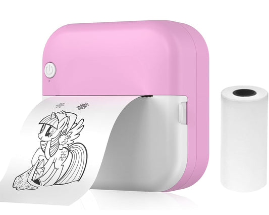 ERYUE Mini Thermal Printer Multi-functional Portable Sticker Maker Support Instant Photo Inkless Printing Support BT Connection for Smartphone with 1 Paper Roll 57mm Compatible with iOS System Picture