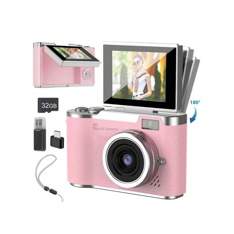 MTech 8X Zoom Digital Camera for Vlogging, 1080P HD, 2.4" IPS Screen, Rechargeable with Card Reader & OTG, Photo/Video/Webcam, Ideal Gift for Teens Beginners