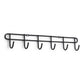 MHome 6 Hook Utility Rack, Black