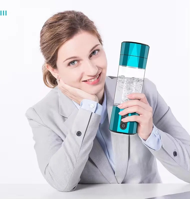 Hydrogen H2O Water Bottle - Portable And Rechargeable Hydrogen Generator For Rich Pure Water