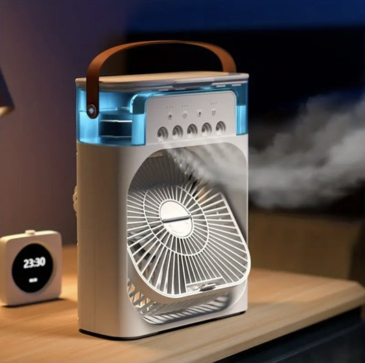 MTech Portable Air Cooler 4-In-1 Mini Mobile Conditioner Fan, Cooling Fan and Humidifier, 7 Colors LED Night Lights 3 Speeds Personal Evaporative Coolers, Conditioning Home Office - Various Options 2pc