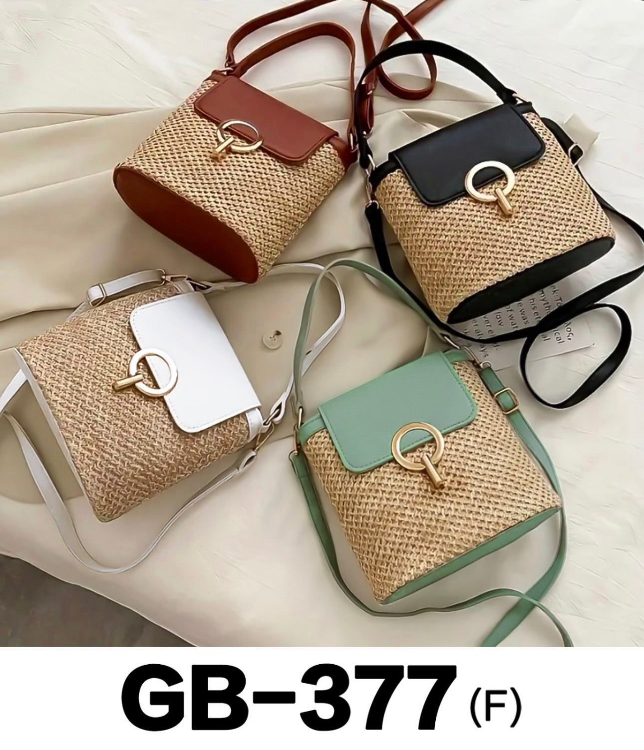 Ladies Straw Bucket Style Handbags-Various Colours