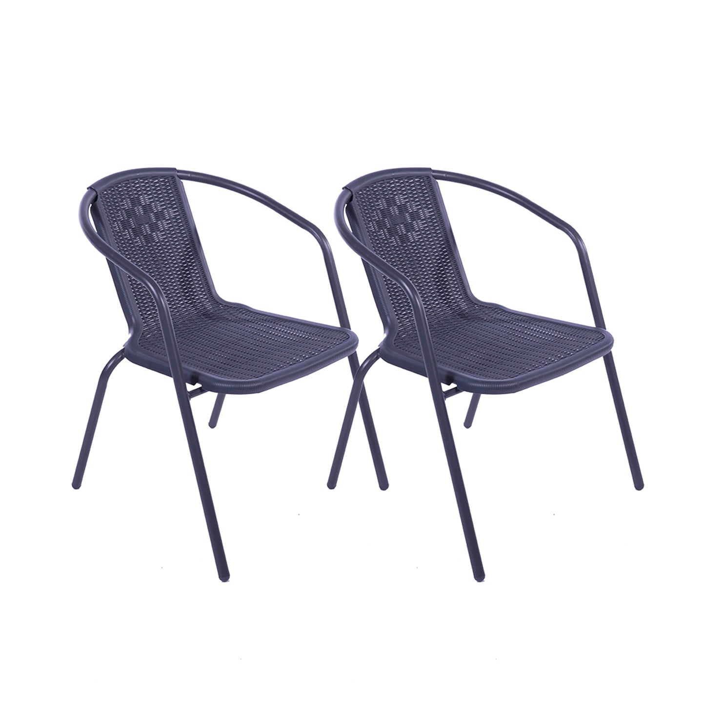 MFurn Lila Rattan Styled Outdoor Stacking Chair 2pc Set - Various Colours
