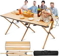 MFurn Aluminium Alloy Outdoor Egg Roll Picnic Foldable Camping Table-Various Sizes