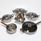 12Pcs Pots and Pans Set with 3L Kettle Nonstick Kitchen Stainless Steel with Lids Dishwasher Safe