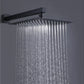 Rainfall Shower Head + Arm Matt Black 8inch Set