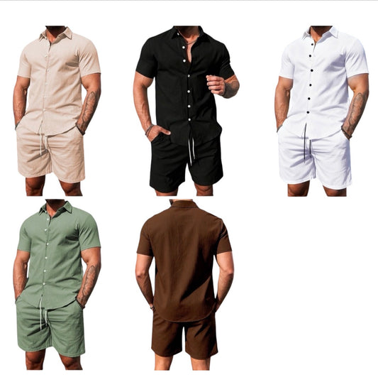 Men’s Summer 2pc Shirt/Shorts -Various Colours