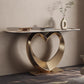 Console Table With Sintered Stone Top Stainless Steel Heart Shaped Home Decor