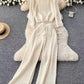Ladies Korean Styled Knitted 2pc Pants & Top-Various Colours