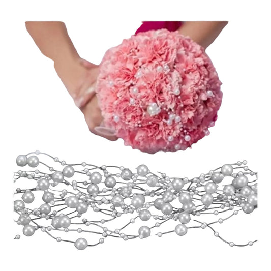 Garland Beads Artificial Chain Flowers Pearls Wedding Party Decor - Various Colours