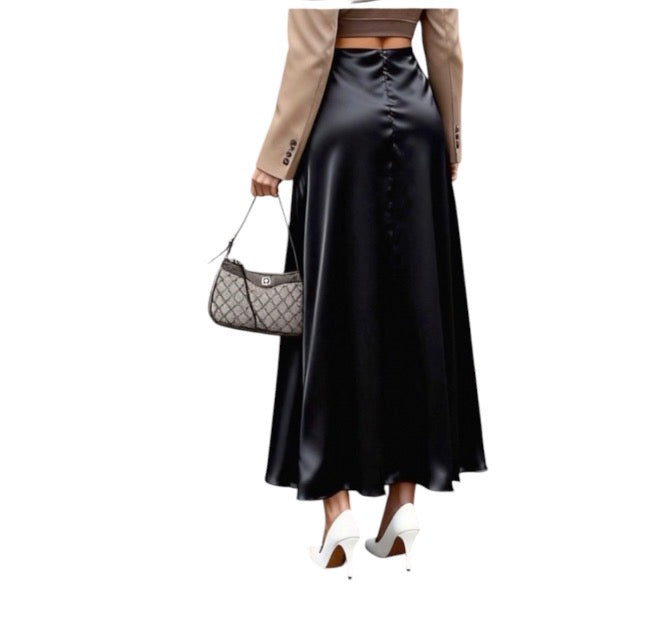 Ladies High Waisted Maxi Skirt-Various Colours