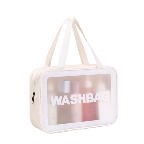 Toiletry Bag Frosted 3pc With Handle - Various Colours