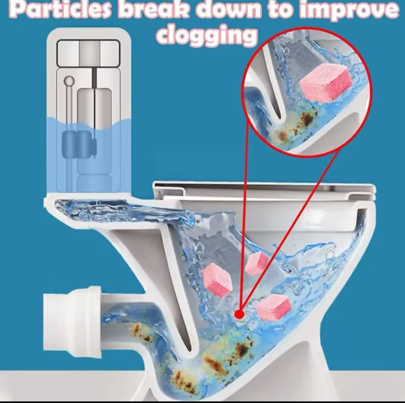 Automatic Toilet Bowl Cleaner Tablets – 12pcs Quick Stain & Odor Remover