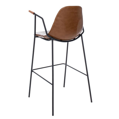 MFurn Mid Century Industrial Bar Stool with Footrest & Armrest Various Colours 2pc Set